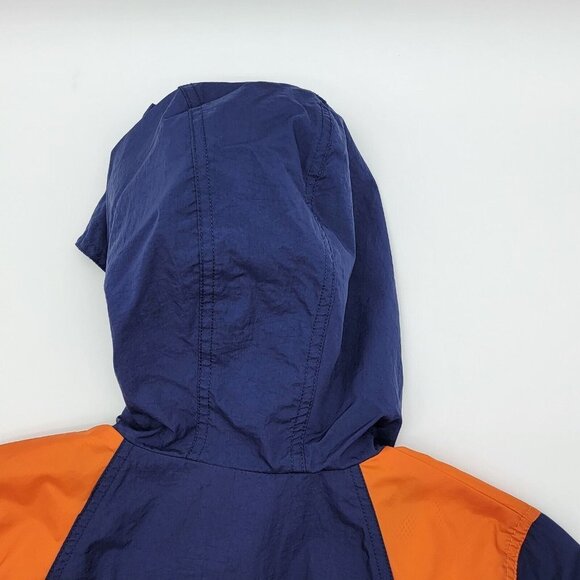 Vintage 90s Adidas Girl Windbreaker Jacket Size Medium Half Zip Navy Blue Orange - Picture 5 of 16